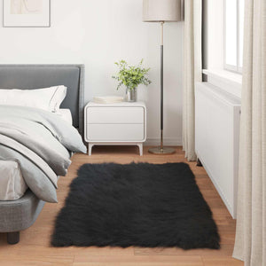 Χαλί από τεχνητό πρόβειο δέρμα TAFALLA Μαύρο 60 x 110 cm