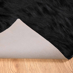 Ψεύτικο Δέρμα Προβάτου Χαλί Tafalla Μαύρο 140 x 200 cm - Pakobazaar