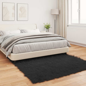 Χαλί από τεχνητό πρόβειο δέρμα TAFALLA Μαύρο 120 x 120 cm