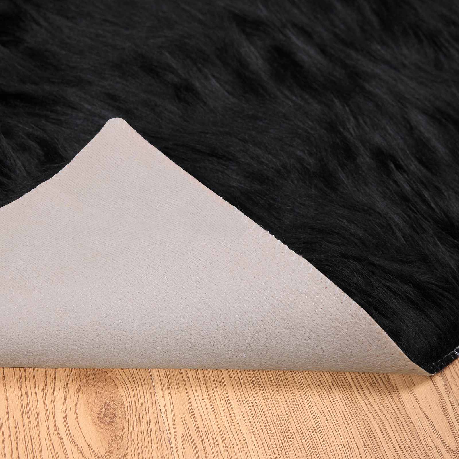 Ψεύτικο Δέρμα Προβάτου Χαλί Tafalla Μαύρο 240 x 240 cm
