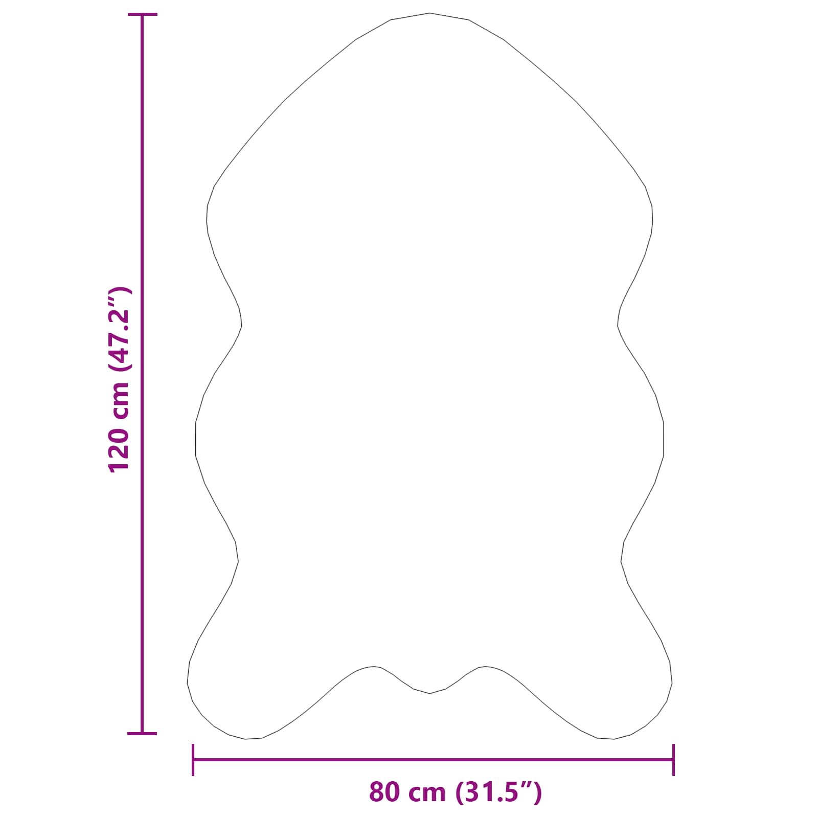 Ψεύτικο Δέρμα Προβάτου Χαλί Tafalla Μαύρο 80 x 120 cm - Pakobazaar