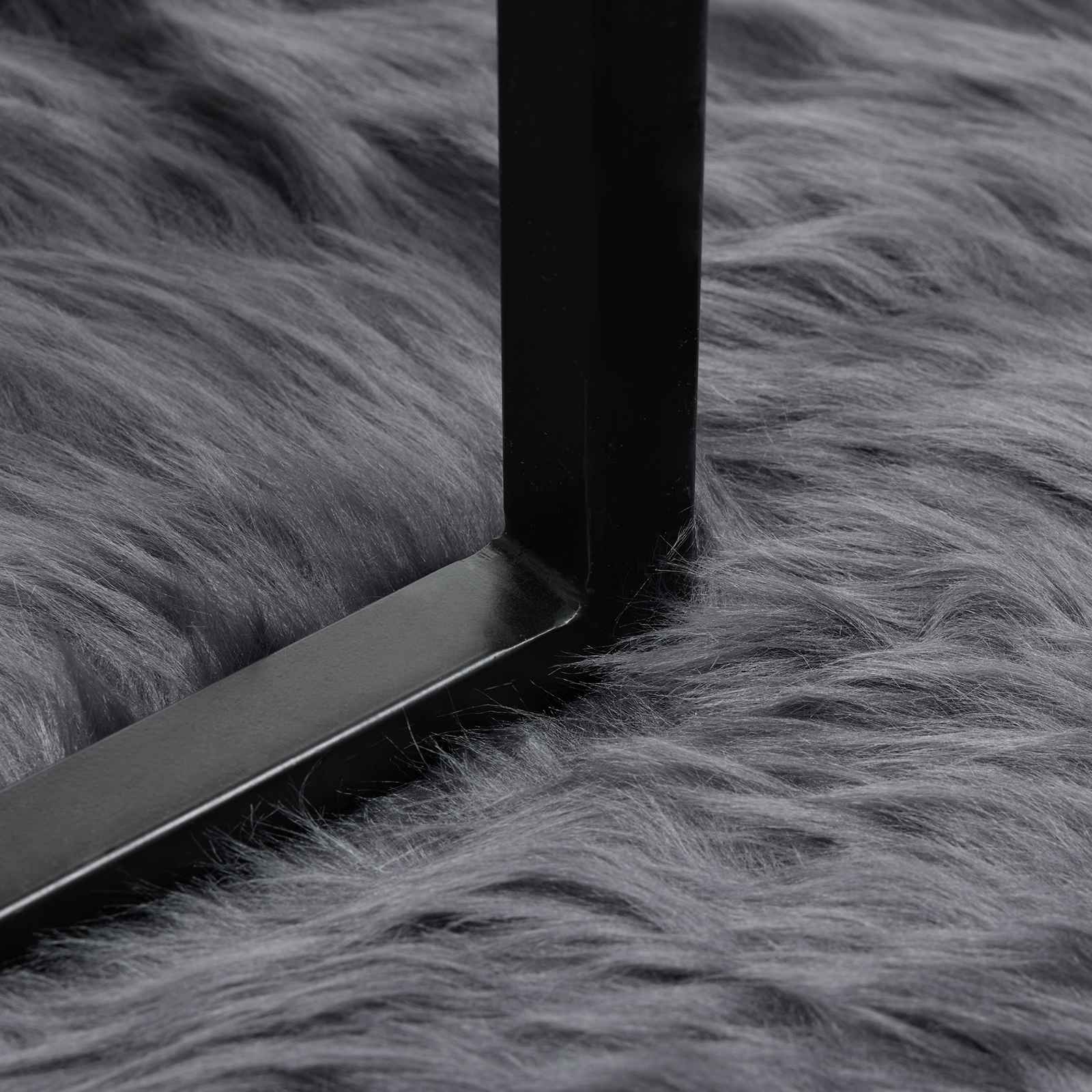 Ψεύτικο Δέρμα Προβάτου Χαλί Tafalla Ανθρακί 80 x 250 cm - Pakobazaar