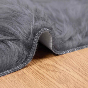 Ψεύτικο Δέρμα Προβάτου Χαλί Tafalla Ανθρακί 80 x 250 cm - Pakobazaar