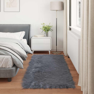 Χαλί από τεχνητό πρόβειο δέρμα TAFALLA Ανθρακί 100 x 200 cm