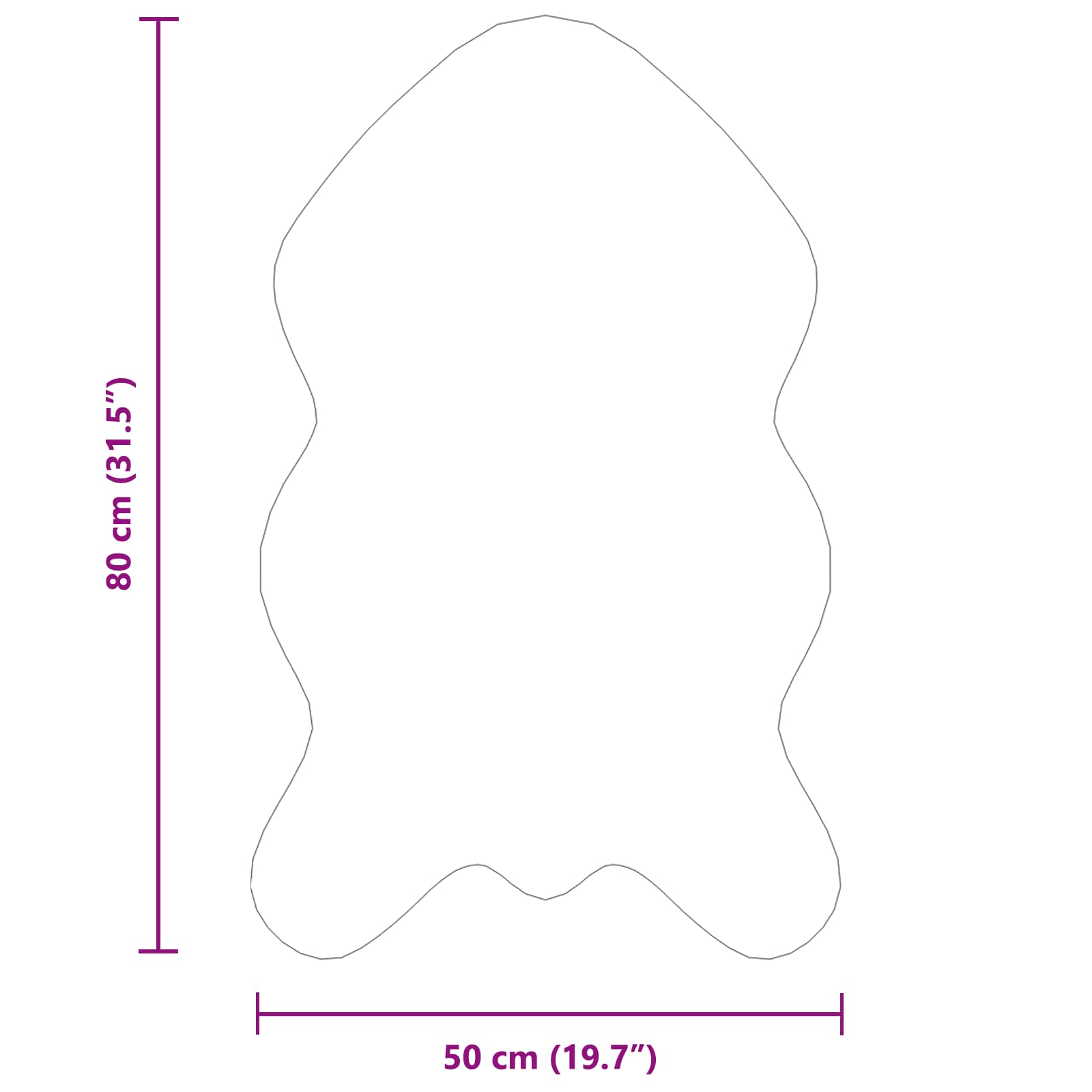 Ψεύτικο Δέρμα Προβάτου Χαλί Tafalla Ανθρακί 50 x 80 cm