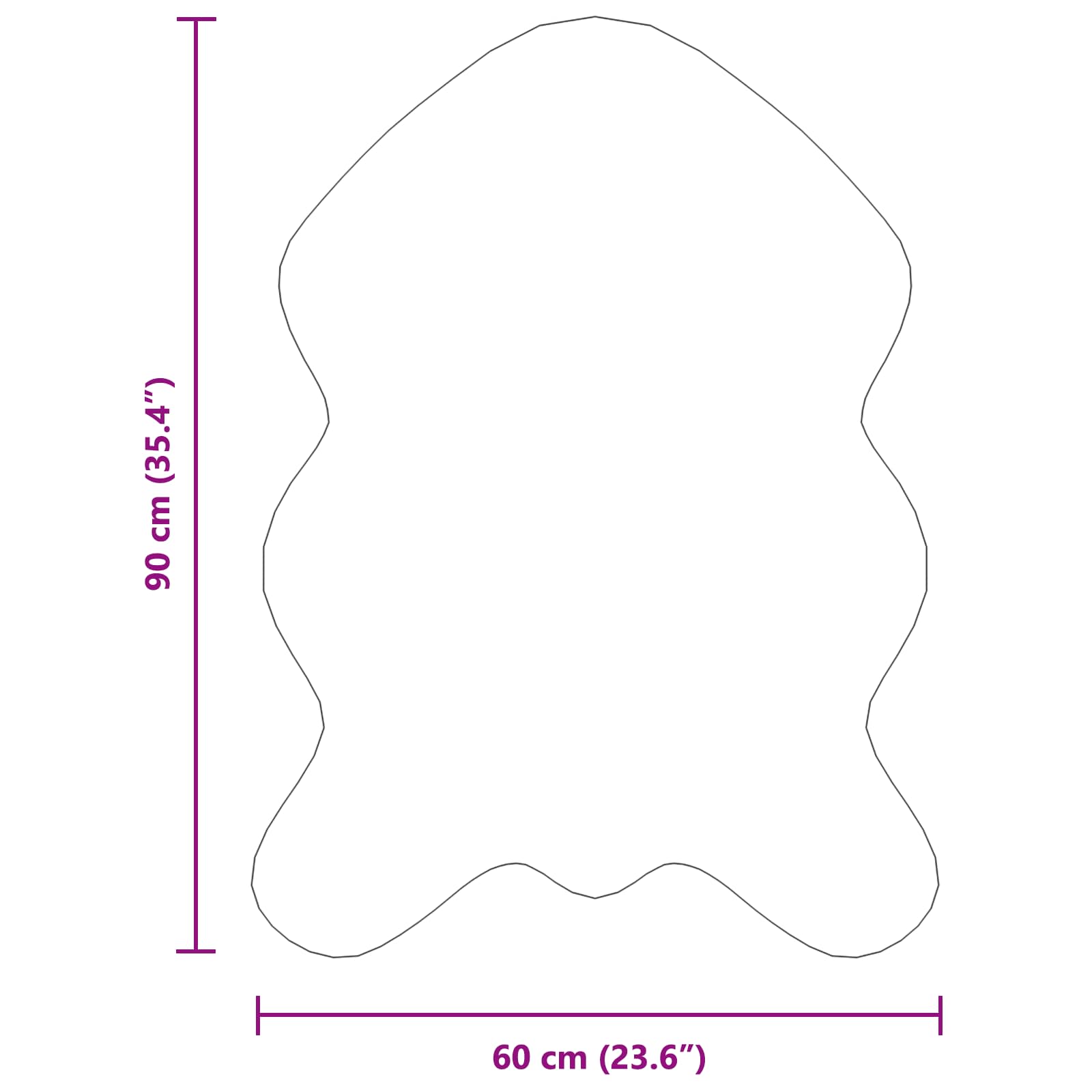 Ψεύτικο Δέρμα Προβάτου Χαλί Tafalla Ανθρακί 60 x 90 cm