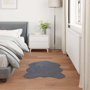 Χαλί από τεχνητό πρόβειο δέρμα TAFALLA Ανθρακί 80 x 120 cm