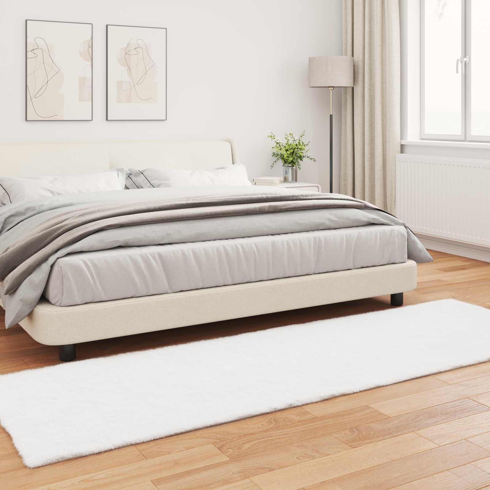 Αντιολισθητικό ψεύτικο χαλί από κουνελιού Olite Λευκό - Pakobazaar