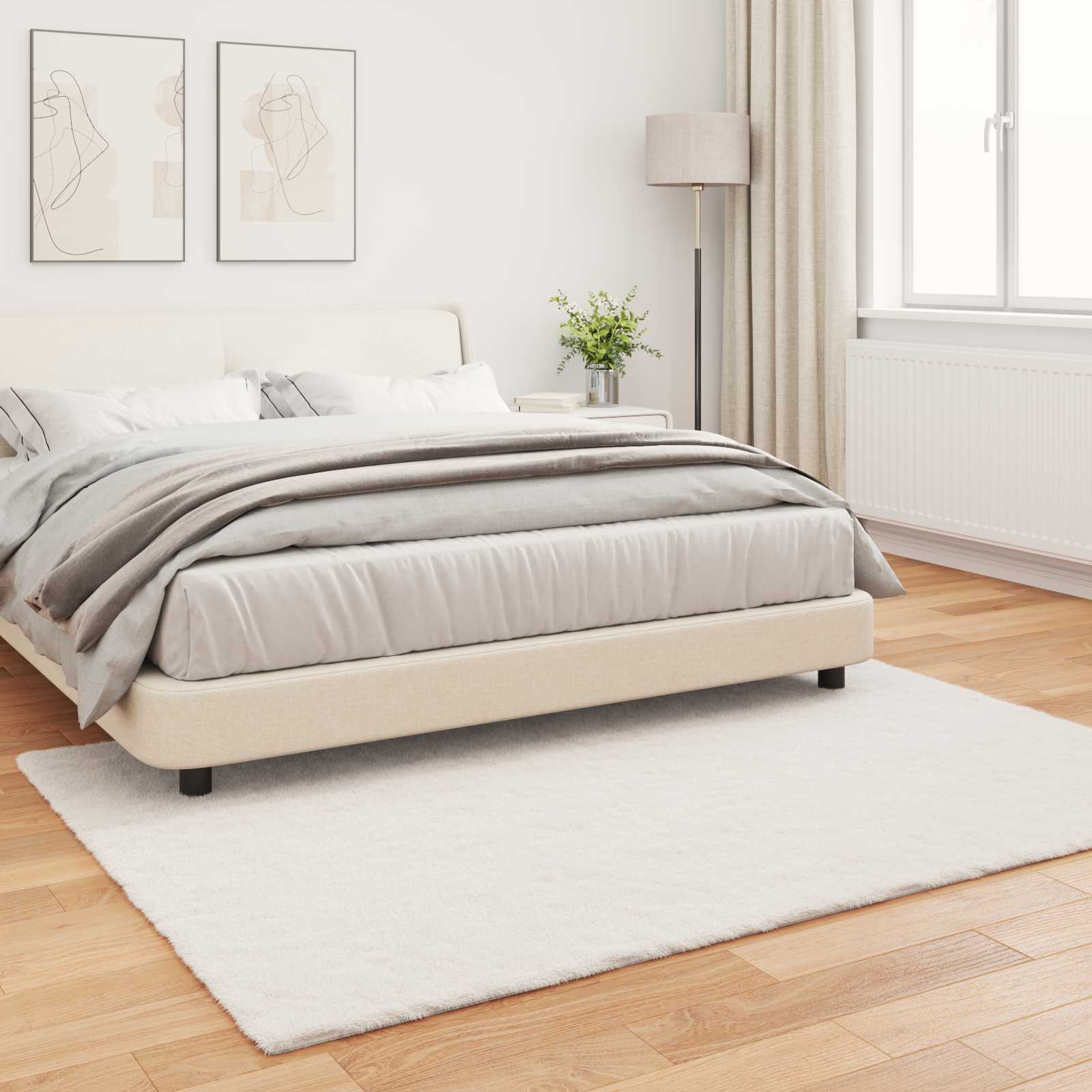 Αντιολισθητικό ψεύτικο χαλί από κουνελιού Olite Κρεμ - Pakobazaar