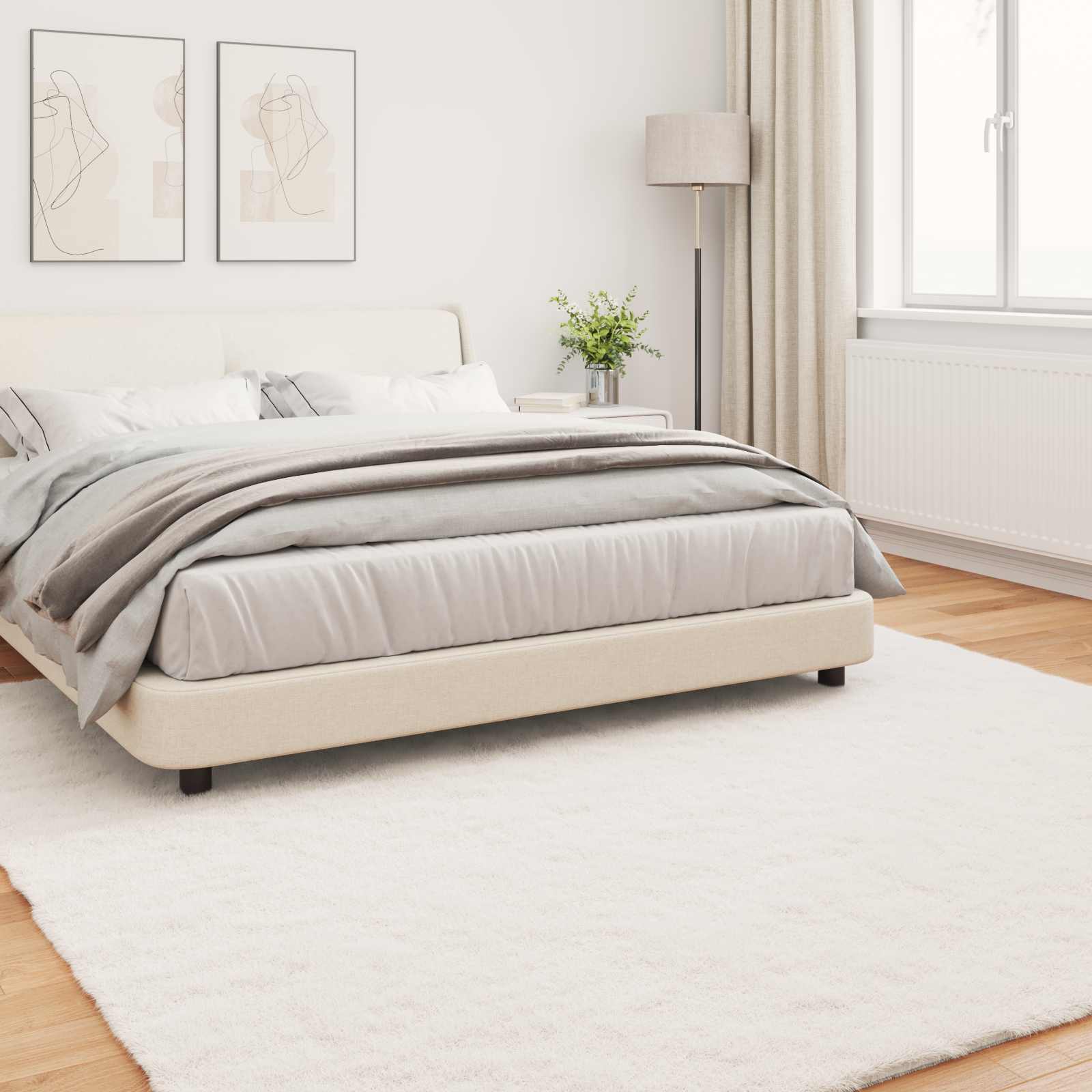 Αντιολισθητικό ψεύτικο χαλί από κουνελιού Olite Κρεμ - Pakobazaar