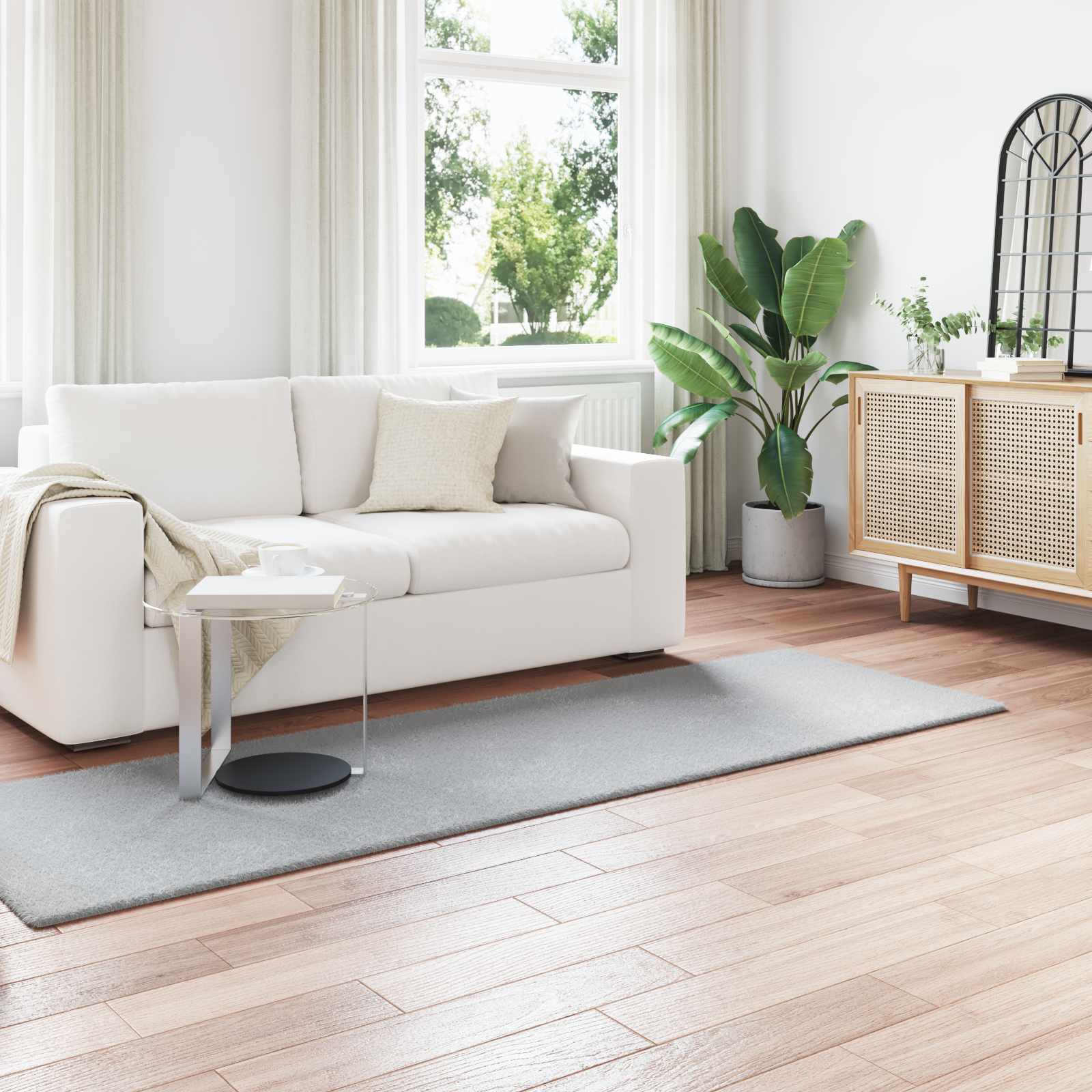 Αντιολισθητικό ψεύτικο χαλί από κουνελιού Olite Γκρι - Pakobazaar