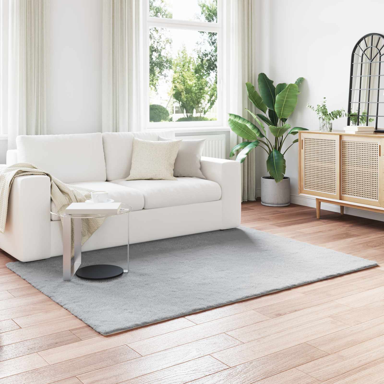 Αντιολισθητικό ψεύτικο χαλί από κουνελιού Olite Γκρι - Pakobazaar