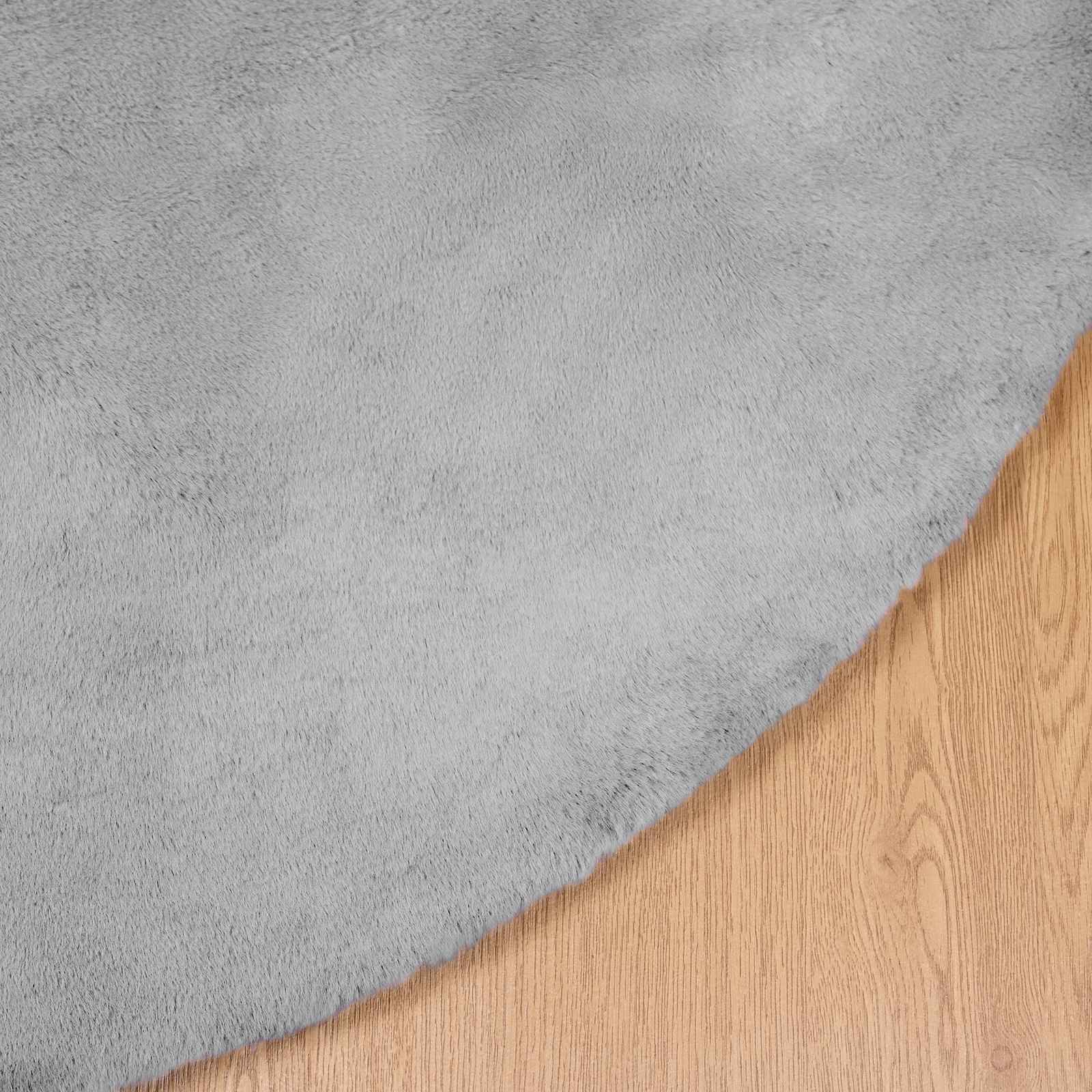 Αντιολισθητικό ψεύτικο χαλί από κουνελιού Olite Γκρι Ø 120 εκ. - Pakobazaar