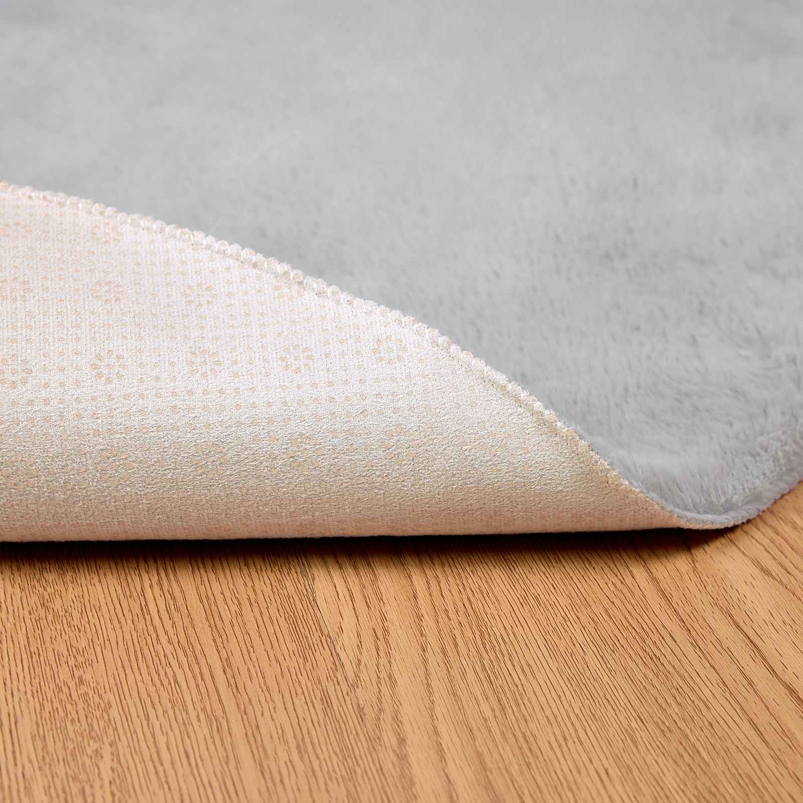 Αντιολισθητικό ψεύτικο χαλί από κουνελιού Olite Γκρι Ø 160 εκ. - Pakobazaar