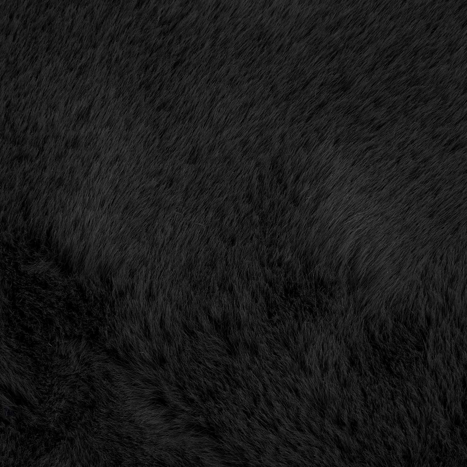 Αντιολισθητικό ψεύτικο χαλί από κουνελιού Olite Μαύρο Ø 80 εκ. - Pakobazaar