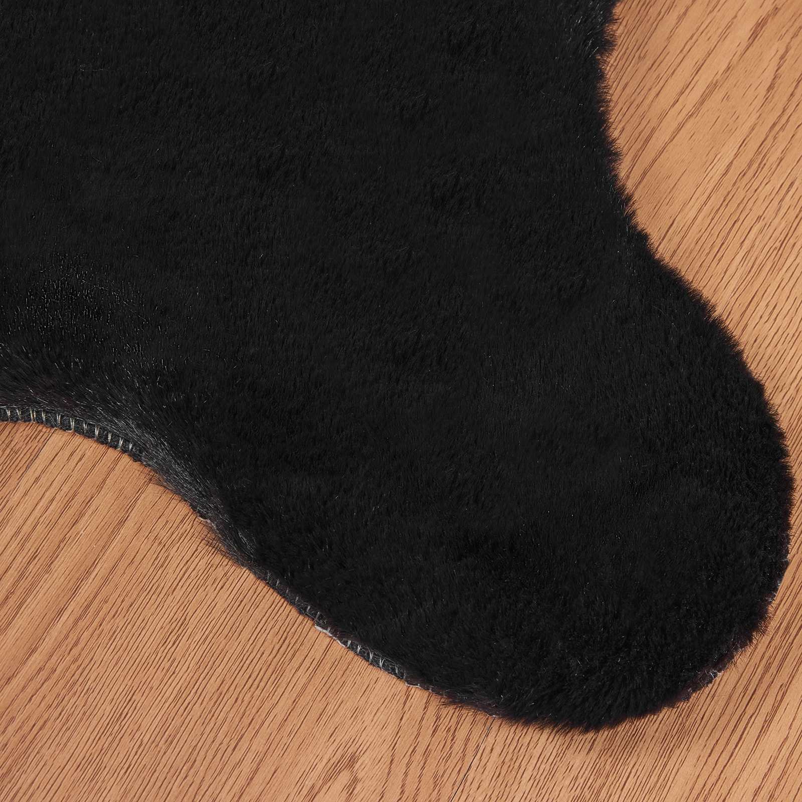 Αντιολισθητικό ψεύτικο χαλί από κουνελιού Olite Μαύρο - Pakobazaar