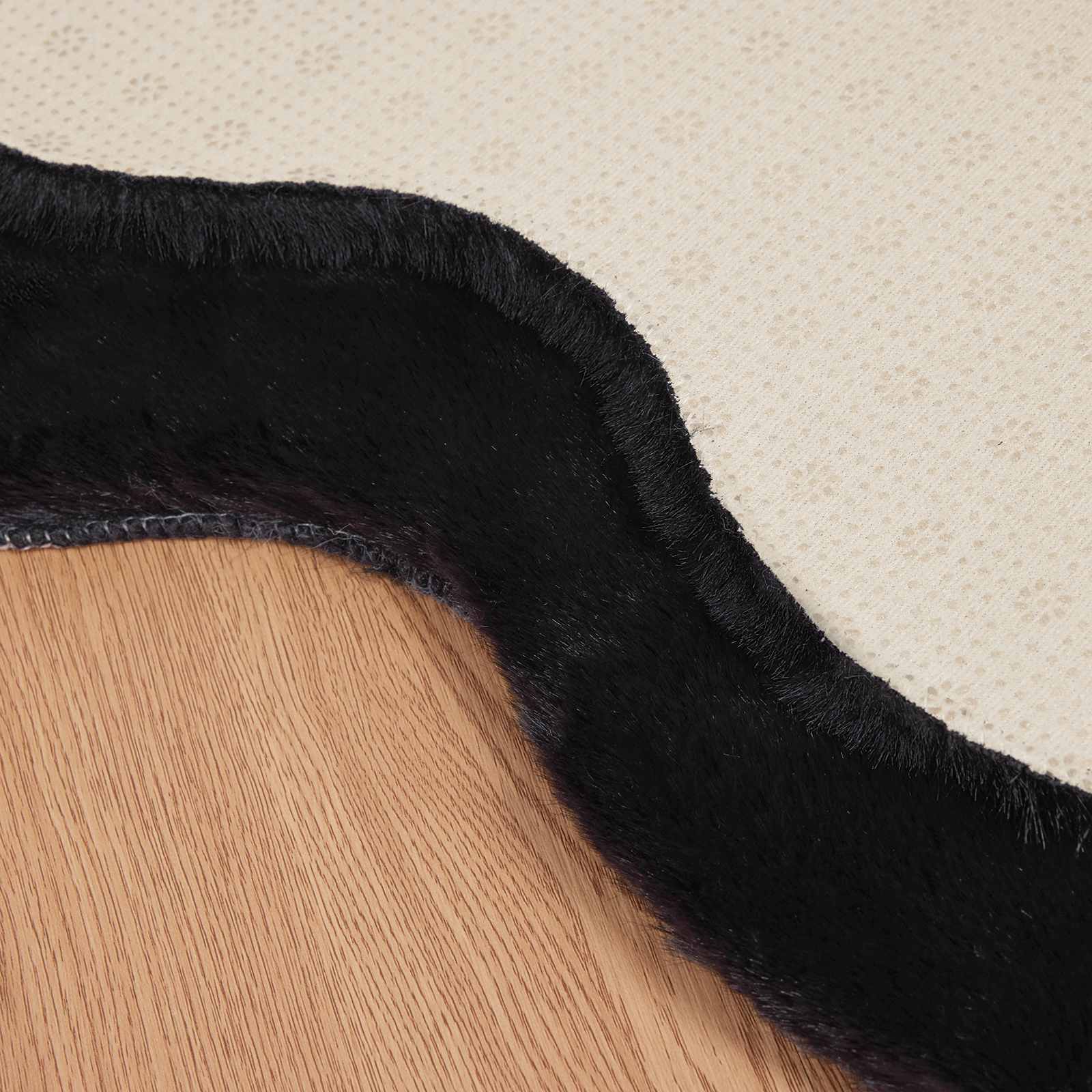 Αντιολισθητικό ψεύτικο χαλί από κουνελιού Olite Μαύρο - Pakobazaar