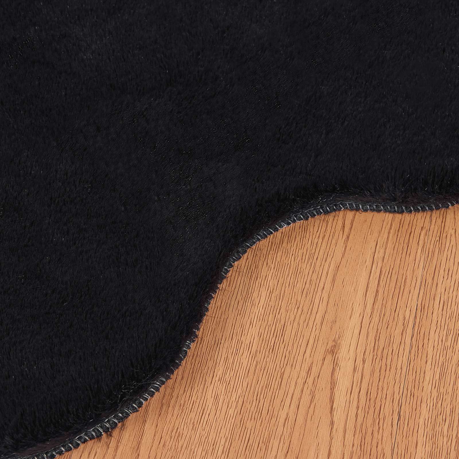 Αντιολισθητικό ψεύτικο χαλί από κουνελιού Olite Μαύρο - Pakobazaar