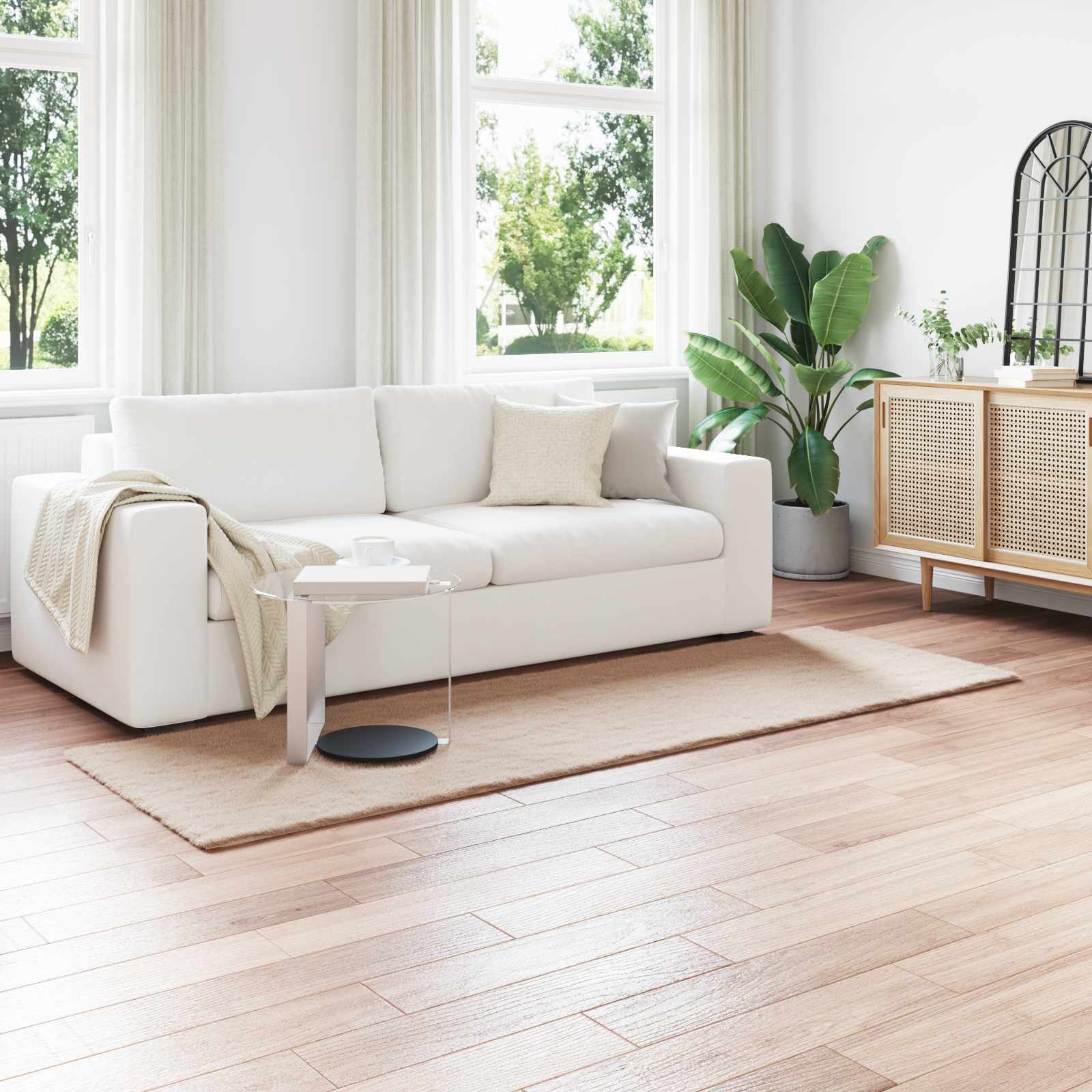 Αντιολισθητικό ψεύτικο χαλί από κουνελιού Olite Taupe - Pakobazaar