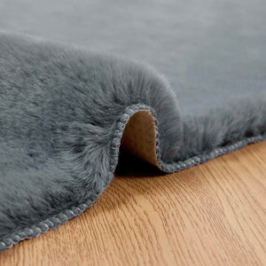 Αντιολισθητικό ψεύτικο χαλί από κουνελιού Olite Ανθρακί - Pakobazaar