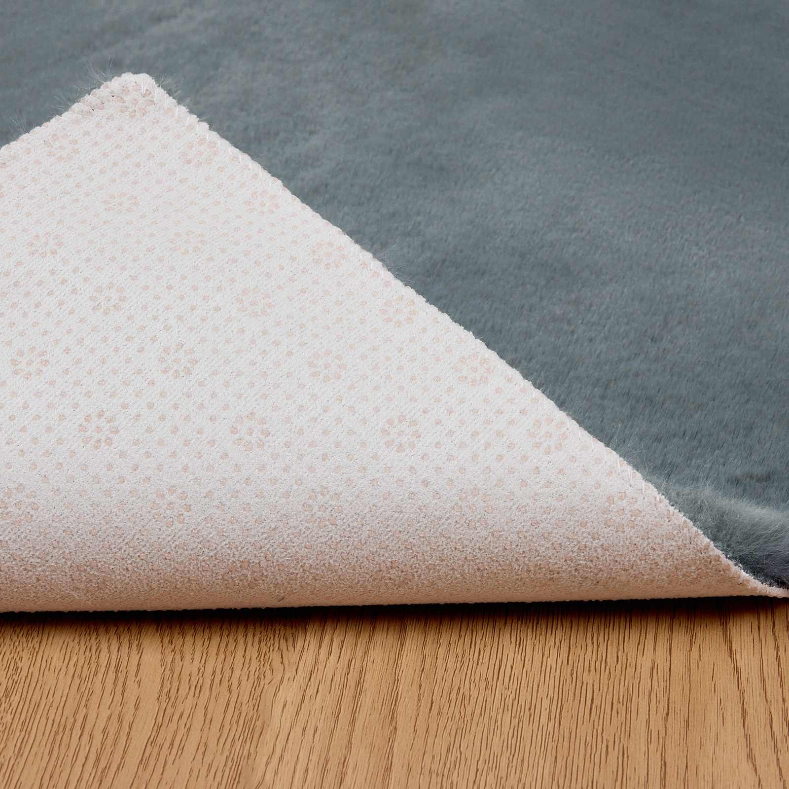 Αντιολισθητικό ψεύτικο χαλί από κουνελιού Olite Ανθρακί - Pakobazaar