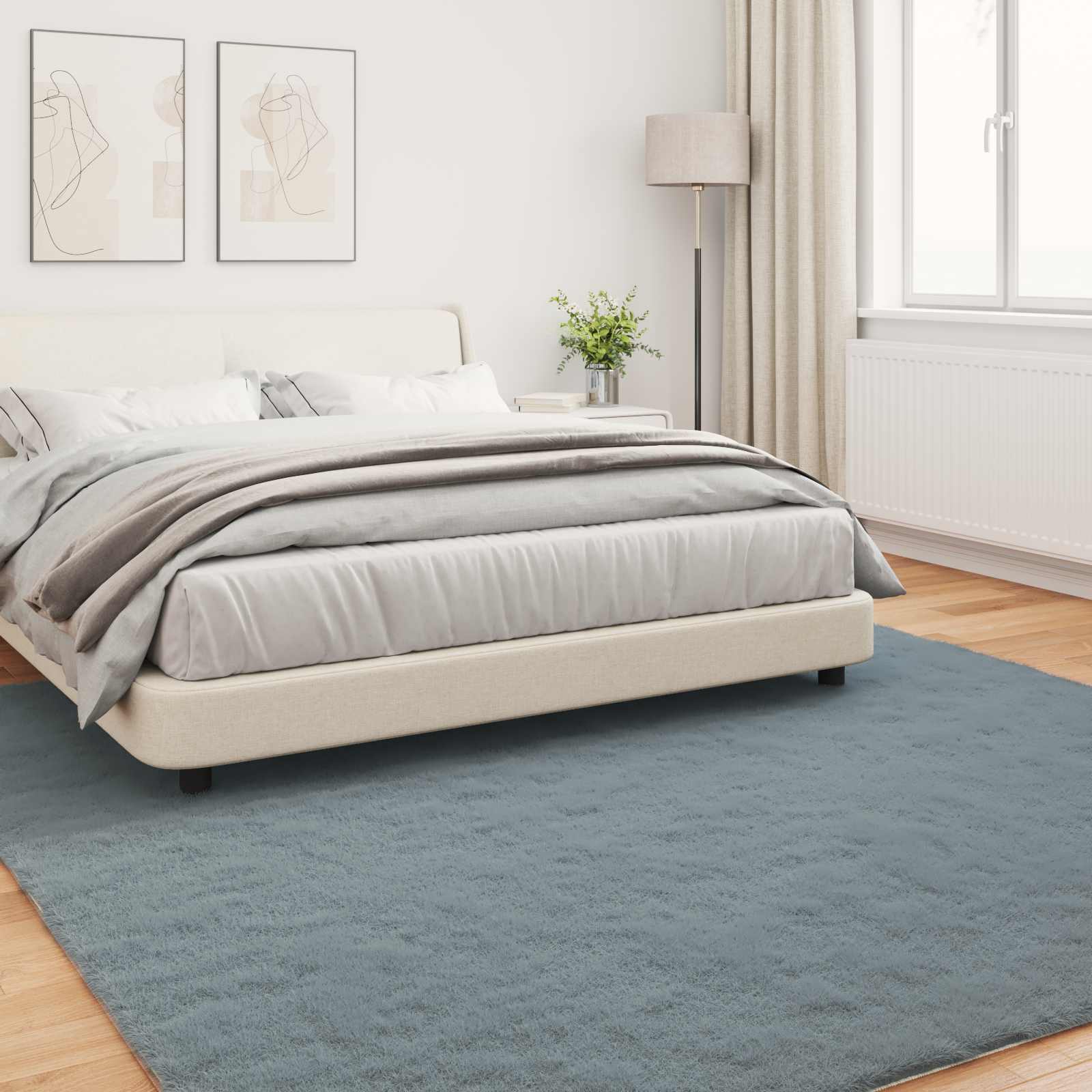 Αντιολισθητικό ψεύτικο χαλί από κουνελιού Olite Ανθρακί - Pakobazaar