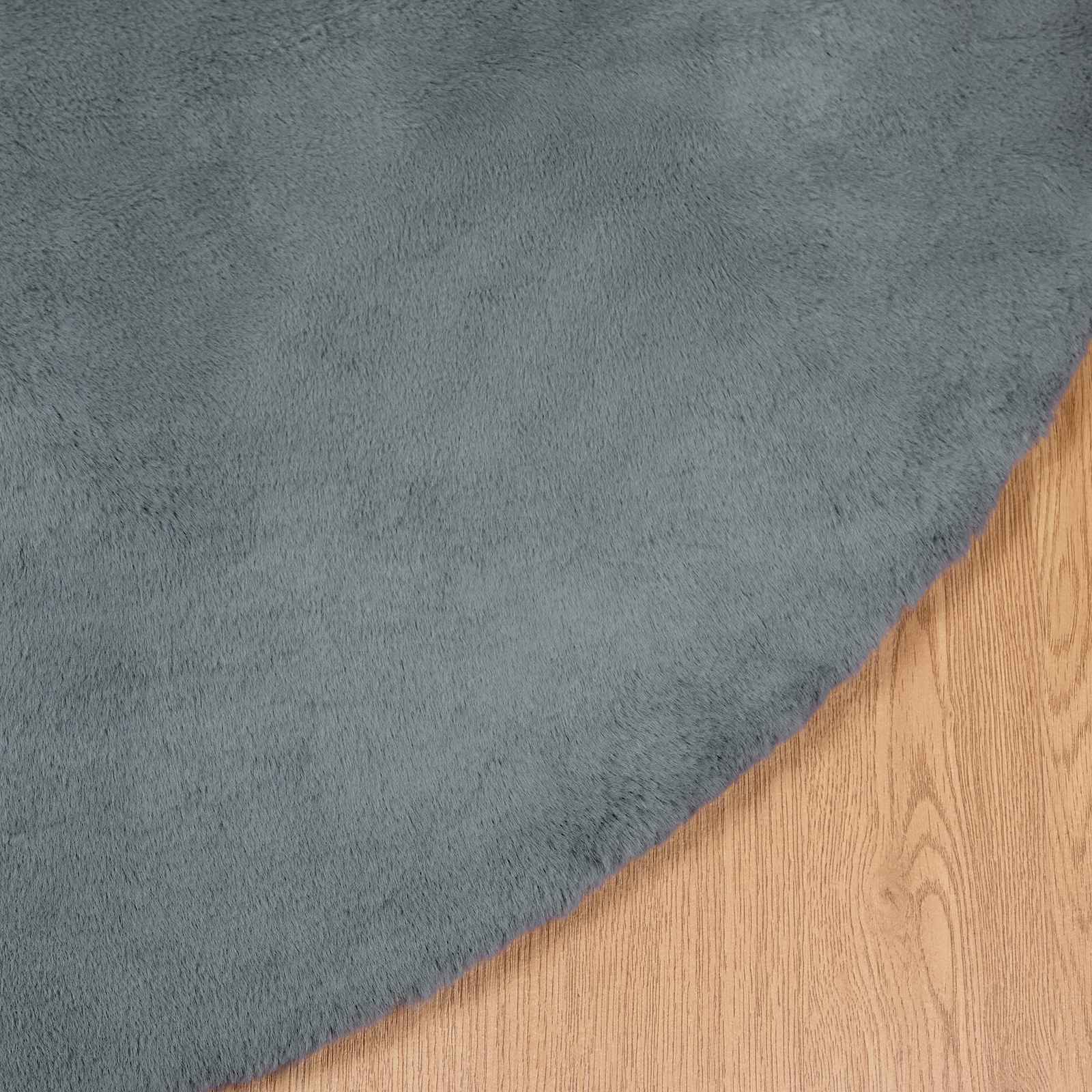 Αντιολισθητικό ψεύτικο χαλί από κουνελιού Olite Ανθρακί - Pakobazaar