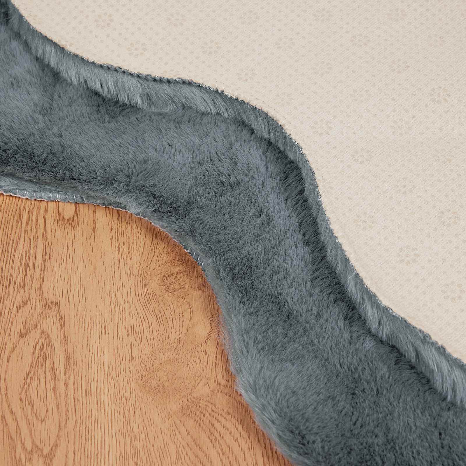 Αντιολισθητικό ψεύτικο χαλί από κουνελιού Olite Ανθρακί - Pakobazaar