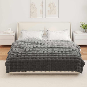 Αντιολισθητική Ψεύτικη Γούνα Κουβέρτα Olite 4 pcs Σκούρο Γκρι - Pakobazaar