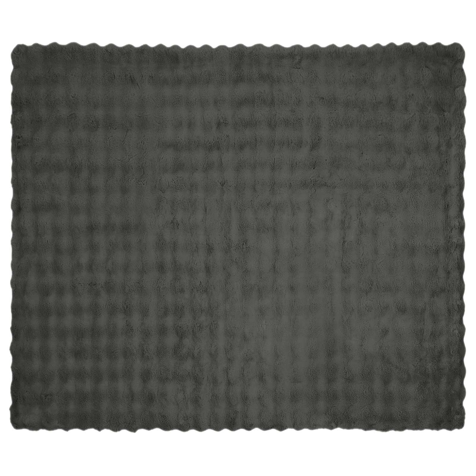Αντιολισθητική Ψεύτικη Γούνα Κουβέρτα Olite 4 pcs Σκούρο Γκρι - Pakobazaar