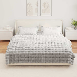 Αντιολισθητική Ψεύτικη Γούνα Κουβέρτα Olite 4 pcs Γκρι - Pakobazaar