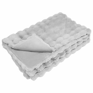 Αντιολισθητική Ψεύτικη Γούνα Κουβέρτα Olite 4 pcs Γκρι - Pakobazaar