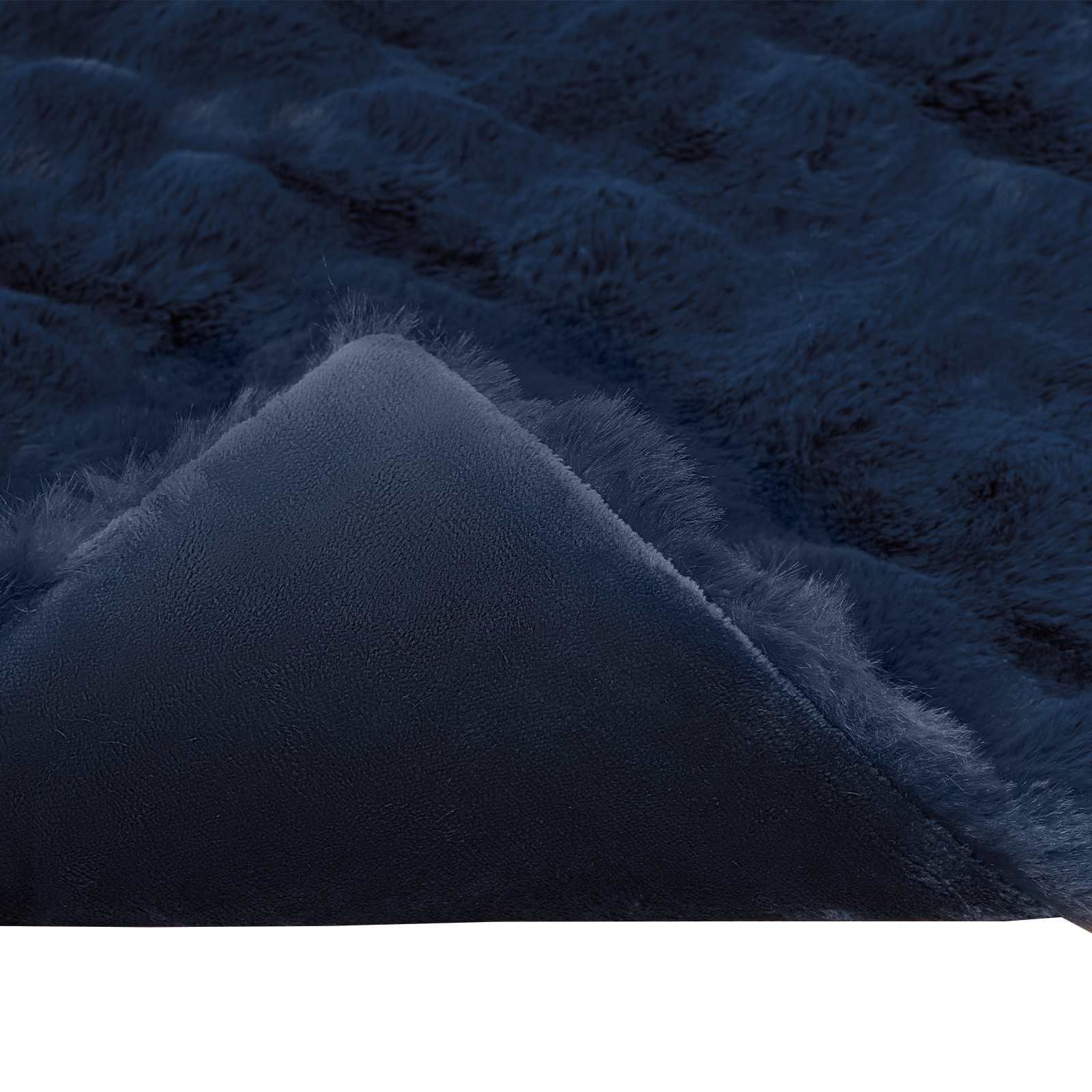 Αντιολισθητική Ψεύτικη Γούνα Κουβέρτα Olite 4 pcs Θαλασσί Μπλε - Pakobazaar