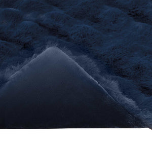 Αντιολισθητική Ψεύτικη Γούνα Κουβέρτα Olite 4 pcs Θαλασσί Μπλε - Pakobazaar