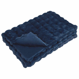 Αντιολισθητική Ψεύτικη Γούνα Κουβέρτα Olite 4 pcs Θαλασσί Μπλε - Pakobazaar
