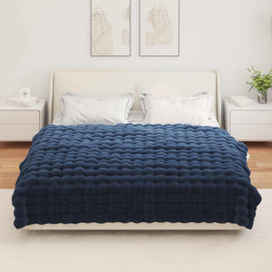 Αντιολισθητική Ψεύτικη Γούνα Κουβέρτα Olite 4 pcs Θαλασσί Μπλε - Pakobazaar