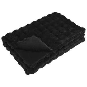 Αντιολισθητική Ψεύτικη Γούνα Κουβέρτα Olite 4 pcs Μαύρο - Pakobazaar