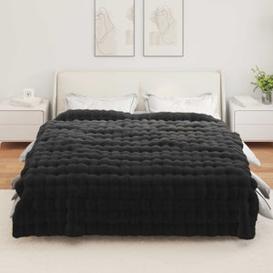 Αντιολισθητική Ψεύτικη Γούνα Κουβέρτα Olite 4 pcs Μαύρο - Pakobazaar
