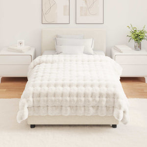 Αντιολισθητική Ψεύτικη Γούνα Κουβέρτα Olite 4 pcs Λευκό - Pakobazaar