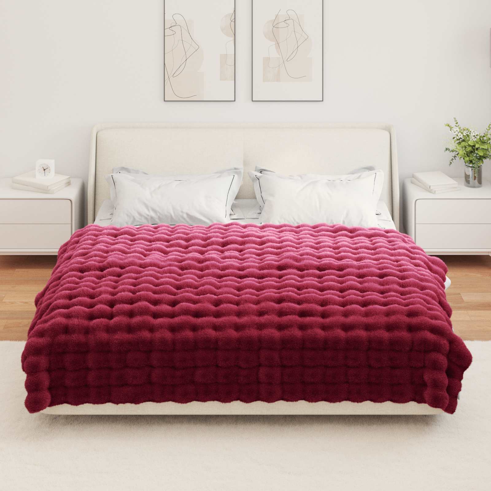 Αντιολισθητική Ψεύτικη Γούνα Κουβέρτα Olite 4 pcs 150 x 220 cm - Pakobazaar