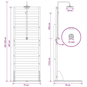Εξωτερικό ντους 225 cm Φυσικό - Pakobazaar