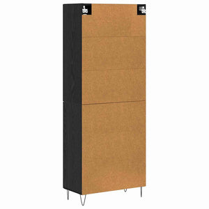 Highboard 2 τμχ. Μαύρη Οξυά 69,5 x 34 x 180 εκ.