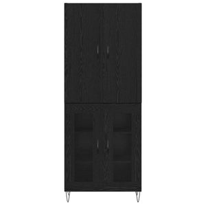 Highboard 2 τμχ. Μαύρη Οξυά 69,5 x 34 x 180 εκ.