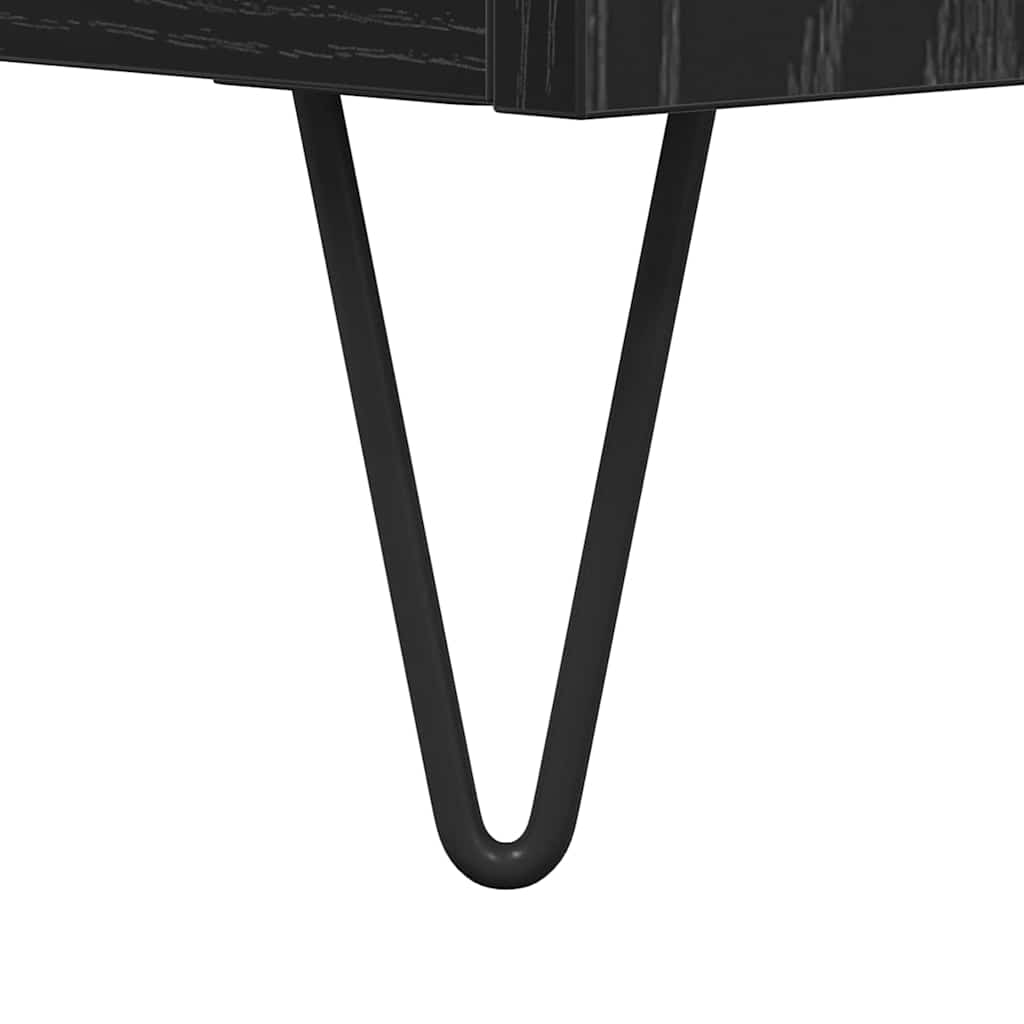 Highboard Μαύρη Οξυά 69,5 x 34 x 180 εκ. Επεξεργασμένο ξύλο