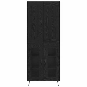 Highboard Μαύρη Οξυά 69,5 x 34 x 180 εκ. Επεξεργασμένο Ξύλο