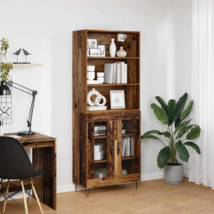 Highboard 2 τμχ. Παλιό ξύλο 69,5 x 34 x 180 εκ.