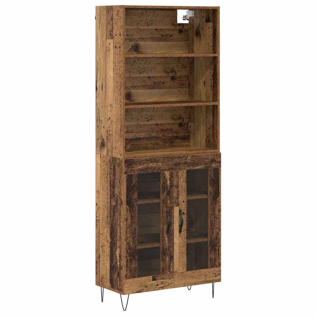 Highboard 2 pcs Παλιό ξύλο Επεξεργασμένο ξύλο
