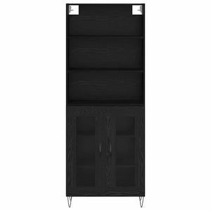 Highboard 2 τμχ. Μαύρη Οξυά 69,5 x 34 x 180 εκ.