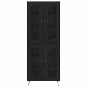 Highboard Μαύρη Οξυά 69,5 x 34 x 90 εκ. Επεξεργασμένο Ξύλο