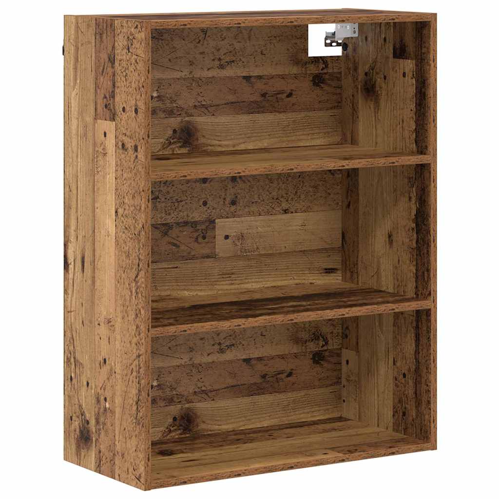 Highboard Παλιό Ξύλο 69,5 x 34 x 180 εκ. Σύνθετο Ξύλο και Γυαλί